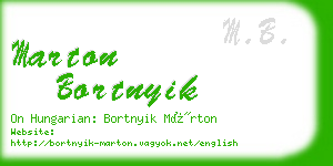 marton bortnyik business card